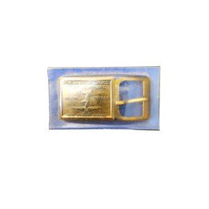 vintage 1957-58 american bowling congress most improved average brass buckle